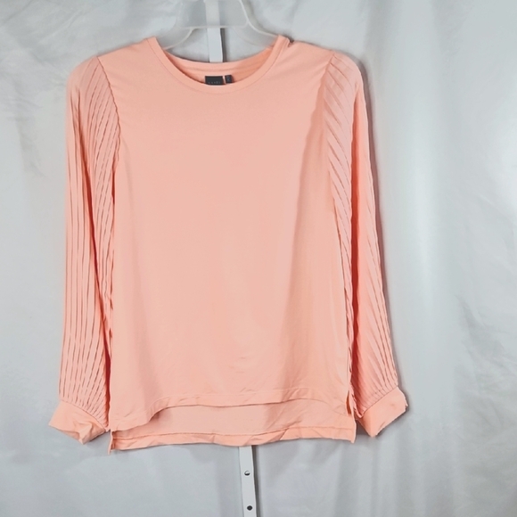 Kaari Blue Orange Pink Boxy Long Sleeve Pleated Shirt Size Medium - Picture 1 of 6
